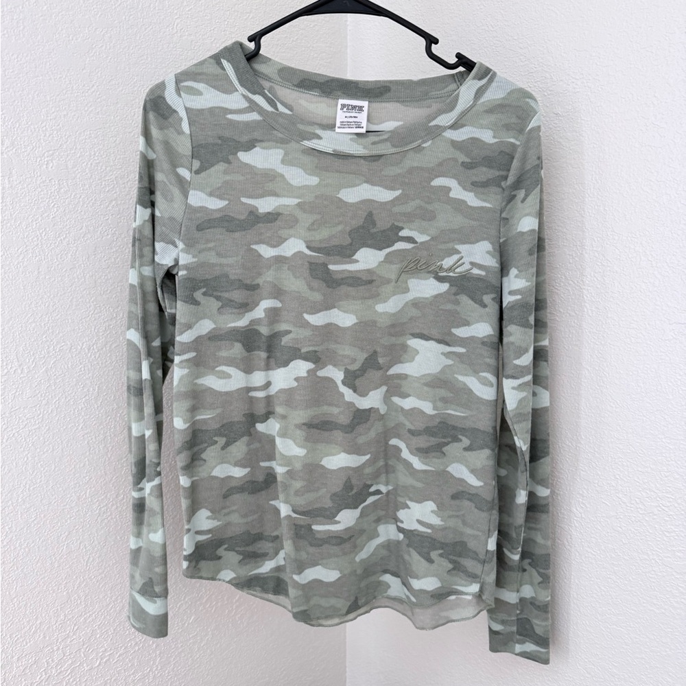 Victorias Secret PINK Camo Long Sleeve Top